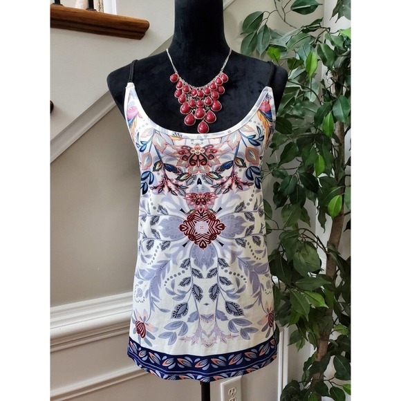 Loveu. Dear Women's White Polyester Scoop Neck Sleeveless Casual Top Blouse 2XL - Picture 1 of 12